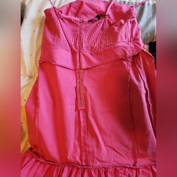 Nwt Pinko Italy magenta frilled dress Size 8 - Picture 9 of 12
